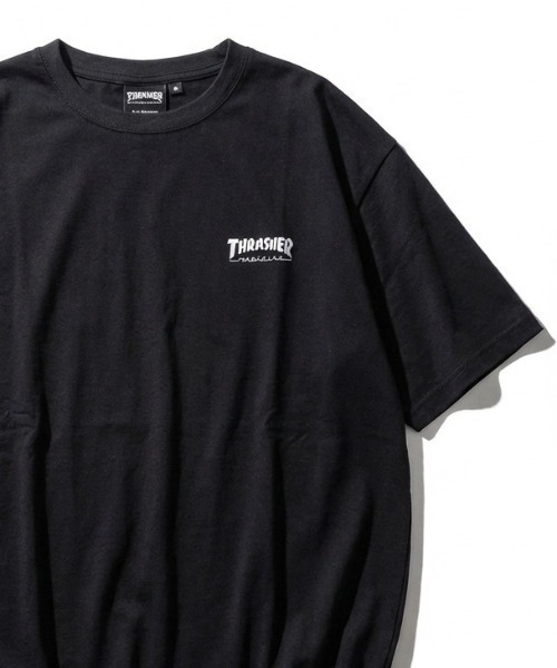 THRASHER（スラッシャー）の「2026SS THRASHER/スラッシャー ナイロンストレッチ ワンポイント刺繍 ドローコード オーバーサイズ 半袖Tシャツ メンズ レディース（Tシャツ/カットソー・メンズ・ブラック/グレイッシュベージュ/ブラウン・LL/L/M）」の4枚目の写真