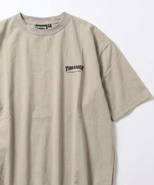 THRASHER（スラッシャー）の「2026SS THRASHER/スラッシャー ナイロンストレッチ ワンポイント刺繍 ドローコード オーバーサイズ 半袖Tシャツ メンズ レディース（Tシャツ/カットソー・メンズ・ブラック/グレイッシュベージュ/ブラウン・LL/L/M）」の6枚目の写真