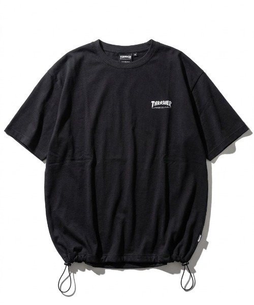 THRASHER（スラッシャー）の「2026SS THRASHER/スラッシャー ナイロンストレッチ ワンポイント刺繍 ドローコード オーバーサイズ 半袖Tシャツ メンズ レディース（Tシャツ/カットソー・メンズ・ブラック/グレイッシュベージュ/ブラウン・LL/L/M）」の9枚目の写真
