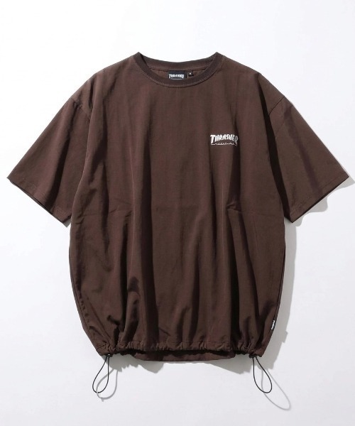THRASHER（スラッシャー）の「2026SS THRASHER/スラッシャー ナイロンストレッチ ワンポイント刺繍 ドローコード オーバーサイズ 半袖Tシャツ メンズ レディース（Tシャツ/カットソー・メンズ・ブラック/グレイッシュベージュ/ブラウン・LL/L/M）」の7枚目の写真