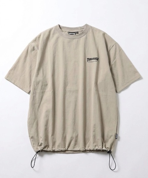 THRASHER（スラッシャー）の「2026SS THRASHER/スラッシャー ナイロンストレッチ ワンポイント刺繍 ドローコード オーバーサイズ 半袖Tシャツ メンズ レディース（Tシャツ/カットソー・メンズ・ブラック/グレイッシュベージュ/ブラウン・LL/L/M）」の10枚目の写真