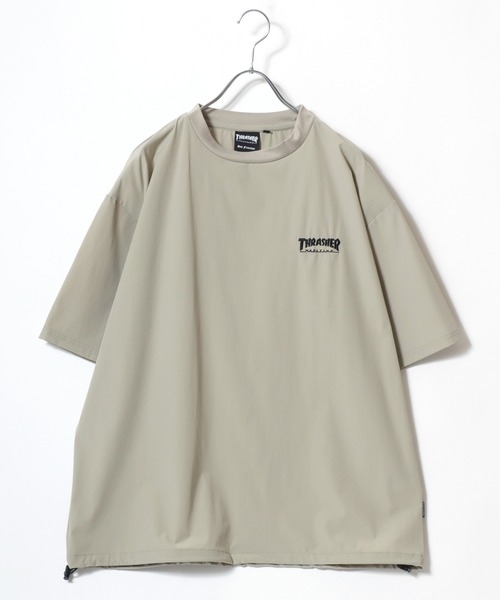 THRASHER（スラッシャー）の「2026SS THRASHER/スラッシャー ナイロンストレッチ ワンポイント刺繍 ドローコード オーバーサイズ 半袖Tシャツ メンズ レディース（Tシャツ/カットソー・メンズ・ブラック/グレイッシュベージュ/ブラウン・LL/L/M）」の11枚目の写真