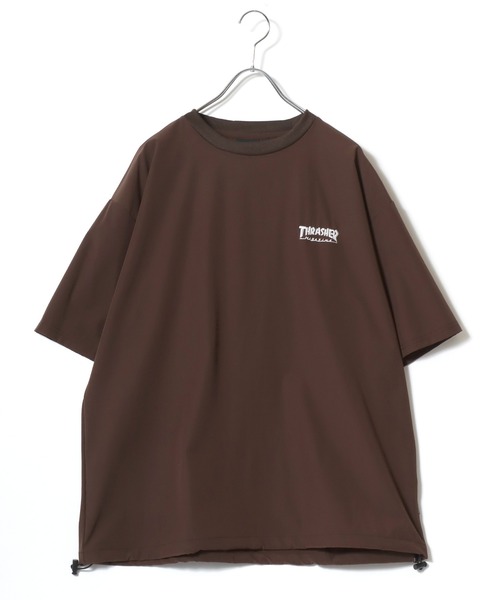 THRASHER（スラッシャー）の「2026SS THRASHER/スラッシャー ナイロンストレッチ ワンポイント刺繍 ドローコード オーバーサイズ 半袖Tシャツ メンズ レディース（Tシャツ/カットソー・メンズ・ブラック/グレイッシュベージュ/ブラウン・LL/L/M）」の13枚目の写真