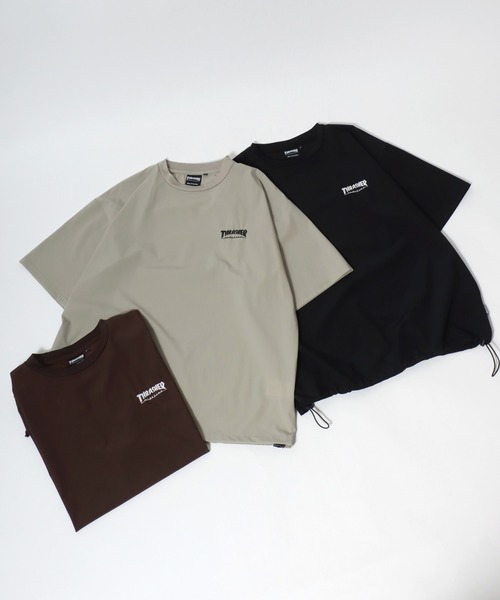 THRASHER（スラッシャー）の「2026SS THRASHER/スラッシャー ナイロンストレッチ ワンポイント刺繍 ドローコード オーバーサイズ 半袖Tシャツ メンズ レディース（Tシャツ/カットソー・メンズ・ブラック/グレイッシュベージュ/ブラウン・LL/L/M）」の22枚目の写真