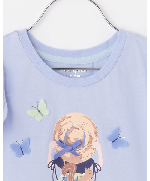 kate spade new york kids(ケイトスペードニューヨーク)の「ガールインストローハットTシャツ(Tシャツ/カットソー・キッズ・サックスブルー/オフホワイト・130cm/120cm/110cm/100cm/140cm/90cm)」の4枚目の写真