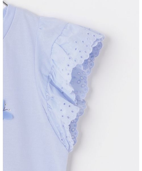kate spade new york kids(ケイトスペードニューヨーク)の「ガールインストローハットTシャツ(Tシャツ/カットソー・キッズ・サックスブルー/オフホワイト・130cm/120cm/110cm/100cm/140cm/90cm)」の5枚目の写真