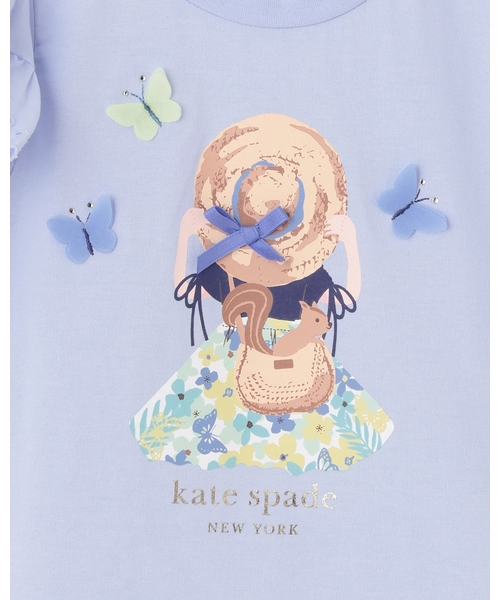 kate spade new york kids(ケイトスペードニューヨーク)の「ガールインストローハットTシャツ(Tシャツ/カットソー・キッズ・サックスブルー/オフホワイト・130cm/120cm/110cm/100cm/140cm/90cm)」の6枚目の写真