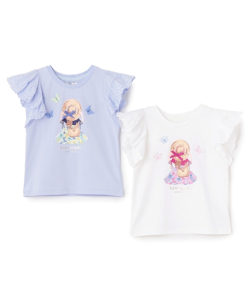 kate spade new york kids(ケイトスペードニューヨーク)の「ガールインストローハットTシャツ(Tシャツ/カットソー・キッズ・サックスブルー/オフホワイト・130cm/120cm/110cm/100cm/140cm/90cm)」の9枚目の写真