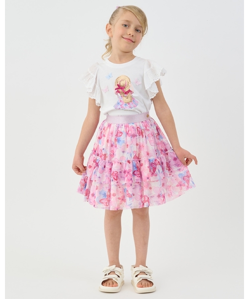 kate spade new york kids(ケイトスペードニューヨーク)の「ガールインストローハットTシャツ(Tシャツ/カットソー・キッズ・サックスブルー/オフホワイト・130cm/120cm/110cm/100cm/140cm/90cm)」の10枚目の写真