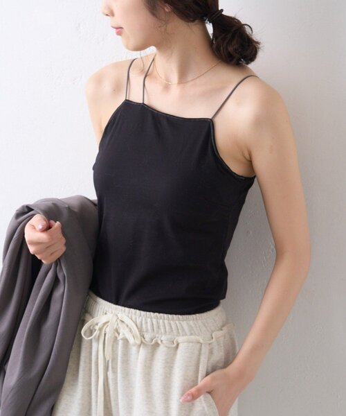 CIAOPANIC TYPY（チャオパニックティピー）の「【吸水速乾】2way配色カップ付きキャミソール（タンクトップ・レディース・オフホワイト/チャコールグレー/ブラウン/ブラック・FREE）」の21枚目の写真