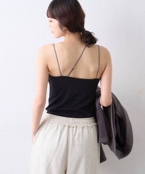 CIAOPANIC TYPY（チャオパニックティピー）の「【吸水速乾】2way配色カップ付きキャミソール（タンクトップ・レディース・オフホワイト/チャコールグレー/ブラウン/ブラック・FREE）」の22枚目の写真