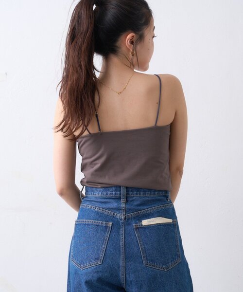 CIAOPANIC TYPY（チャオパニックティピー）の「【吸水速乾】2way配色カップ付きキャミソール（タンクトップ・レディース・オフホワイト/チャコールグレー/ブラウン/ブラック・FREE）」の12枚目の写真