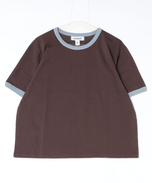 a.p.o.v.(エーピーオービー)の「a.p.o.v. クロップド丈リンガーTシャツ(Tシャツ/カットソー・メンズ・ミント/ネイビー/ホワイト/ブラウン・ONESIZE)」の2枚目の写真