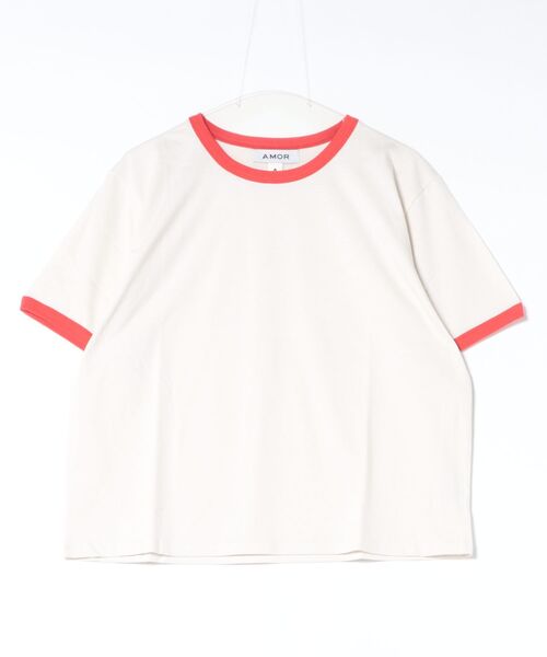 a.p.o.v.(エーピーオービー)の「a.p.o.v. クロップド丈リンガーTシャツ(Tシャツ/カットソー・メンズ・ミント/ネイビー/ホワイト/ブラウン・ONESIZE)」の1枚目の写真