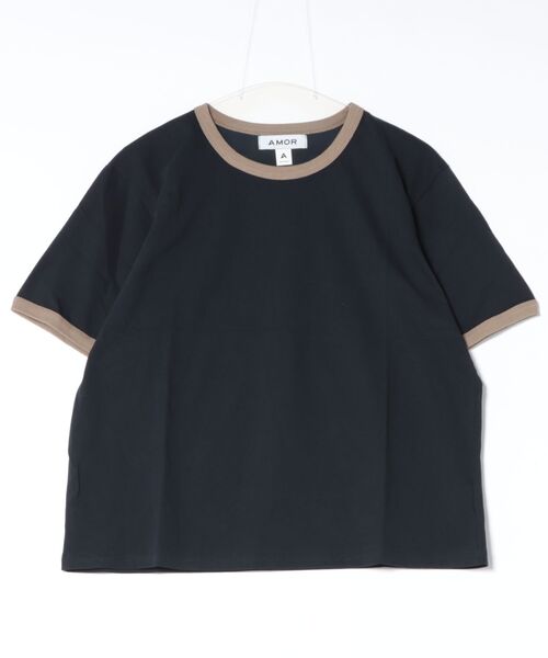 a.p.o.v.（エーピーオービー）の「a.p.o.v. クロップド丈オーバーサイズリブリンガーTシャツ（Tシャツ/カットソー・メンズ・ミント/ネイビー/ホワイト/ブラウン・ONESIZE）」の7枚目の写真