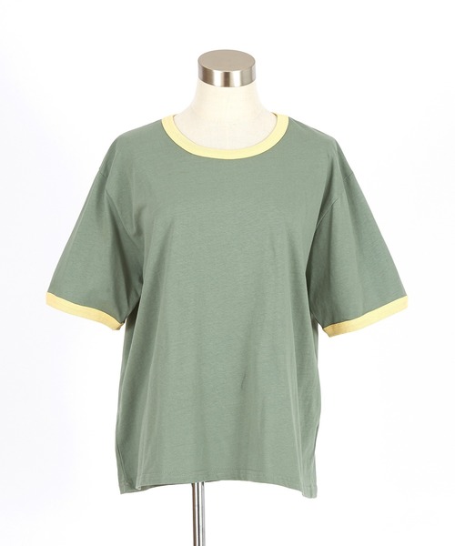 a.p.o.v.（エーピーオービー）の「a.p.o.v. クロップド丈オーバーサイズリブリンガーTシャツ（Tシャツ/カットソー・メンズ・ミント/ネイビー/ホワイト/ブラウン・ONESIZE）」の20枚目の写真