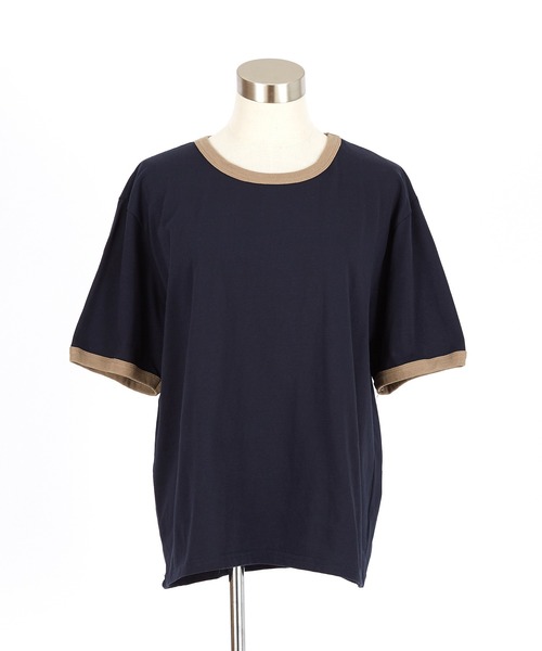 a.p.o.v.（エーピーオービー）の「a.p.o.v. クロップド丈オーバーサイズリブリンガーTシャツ（Tシャツ/カットソー・メンズ・ミント/ネイビー/ホワイト/ブラウン・ONESIZE）」の14枚目の写真