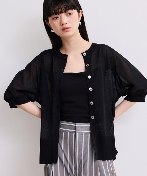 ADAM ET ROPE'(アダムエロペ)の「【WEB限定】バックスリットベルテッドカーディガン(カーディガン/ボレロ・レディース・ブラック/サックスブルー/ブルー系その他・FREE)」の9枚目の写真
