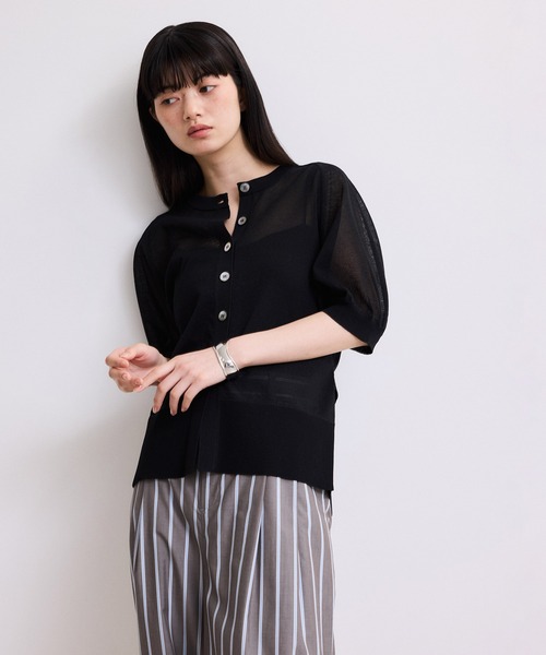 ADAM ET ROPE'(アダムエロペ)の「【WEB限定】バックスリットベルテッドカーディガン(カーディガン/ボレロ・レディース・ブラック/サックスブルー/ブルー系その他・FREE)」の12枚目の写真
