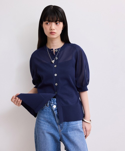 ADAM ET ROPE'(アダムエロペ)の「【WEB限定】バックスリットベルテッドカーディガン(カーディガン/ボレロ・レディース・ブラック/サックスブルー/ブルー系その他・FREE)」の14枚目の写真