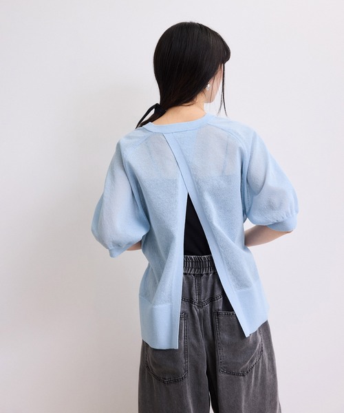 ADAM ET ROPE'(アダムエロペ)の「【WEB限定】バックスリットベルテッドカーディガン(カーディガン/ボレロ・レディース・ブラック/サックスブルー/ブルー系その他・FREE)」の21枚目の写真
