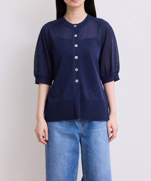 ADAM ET ROPE'(アダムエロペ)の「【WEB限定】バックスリットベルテッドカーディガン(カーディガン/ボレロ・レディース・ブラック/サックスブルー/ブルー系その他・FREE)」の22枚目の写真