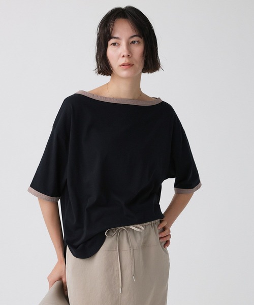 BABYLONE（バビロン）の「バイカラーカットソー/マシンウォッシャブル（Tシャツ/カットソー・レディース・ブラック/ピンク・フリー）」の10枚目の写真