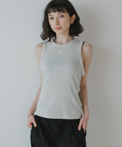 Calvin Klein/カルバンクライン SL MONOGRAM PATCH WAFFLE RACER TANK