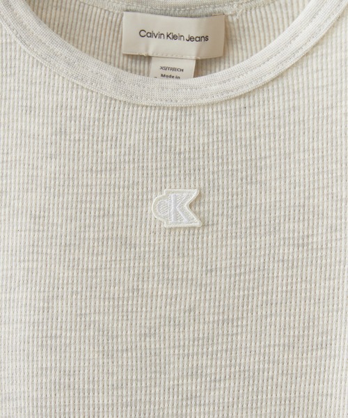 Calvin Klein(カルバン・クライン)の「Calvin Klein/カルバンクライン SL MONOGRAM PATCH WAFFLE RACER TANK 2026年 夏 夏服(タンクトップ・レディース・ネイビー/アイボリー・XS/S/M)」の6枚目の写真