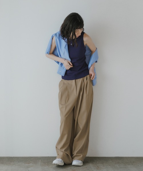 Calvin Klein(カルバン・クライン)の「Calvin Klein/カルバンクライン SL MONOGRAM PATCH WAFFLE RACER TANK 2026年 夏 夏服(タンクトップ・レディース・ネイビー/アイボリー・XS/S/M)」の9枚目の写真