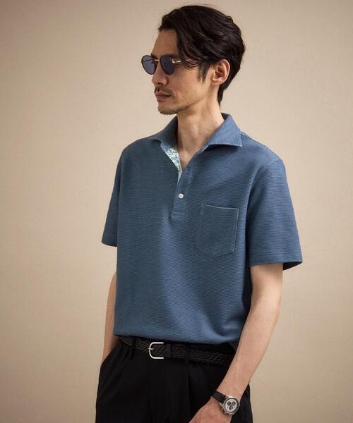 TAKEO KIKUCHI(タケオキクチ)の「【抗菌防臭】ハニカムメランジ ポロシャツ(ポロシャツ・メンズ・ライトグレー/ホワイト/ベビーピンク/ブルー/ネイビー/ブルー系その他・04/03/02/01/05)」の7枚目の写真