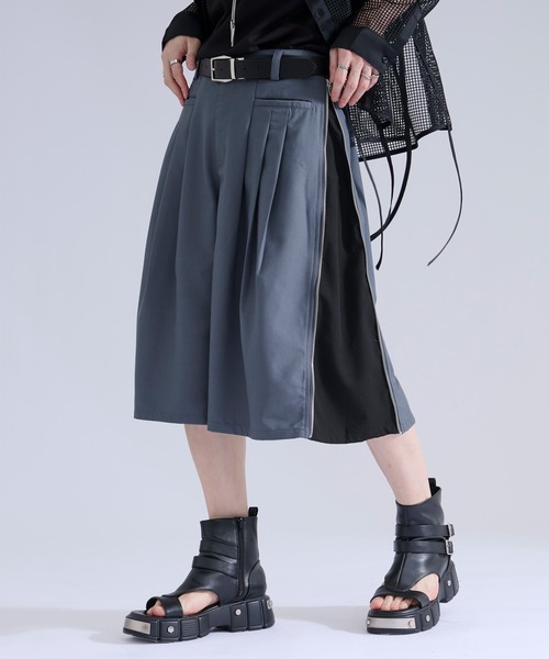 Ellno Loset（エルノロゼット）の「サイドジップバイカラーハーフパンツ（その他パンツ・メンズ・ブラック/ブルーグレー・LARGE/MEDIUM/SMALL）」の9枚目の写真