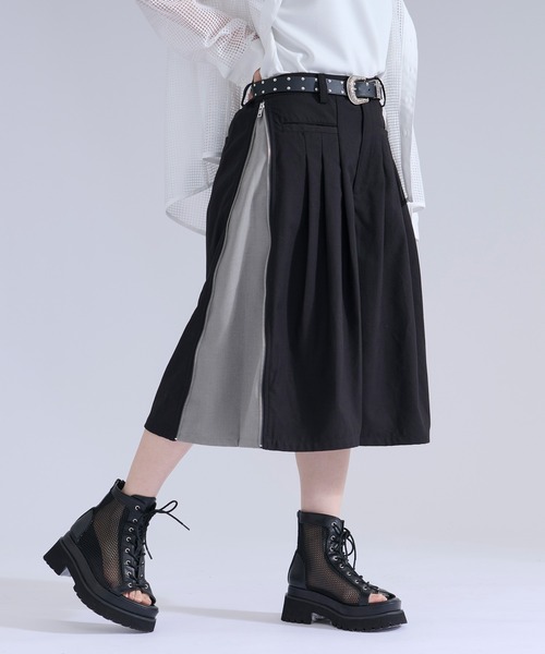 Ellno Loset（エルノロゼット）の「サイドジップバイカラーハーフパンツ（その他パンツ・メンズ・ブラック/ブルーグレー・LARGE/MEDIUM/SMALL）」の3枚目の写真