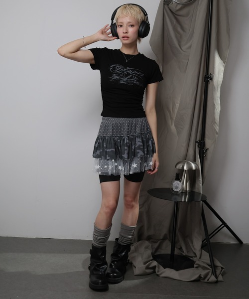 Ulysses（ユリシス）の「サイドシャーリングロゴミニTシャツ（Tシャツ/カットソー・レディース・キャメル/ブラック・M/S）」の18枚目の写真