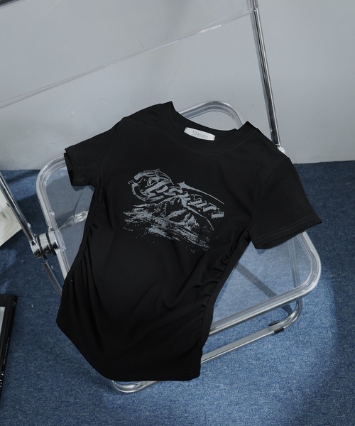 Ulysses（ユリシス）の「サイドシャーリングロゴミニTシャツ（Tシャツ/カットソー・レディース・キャメル/ブラック・M/S）」の19枚目の写真