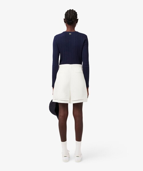 LACOSTE(ラコステ)の「リヨセル×リネンブレンドベルテッドバミューダショーツ タックショーツ(その他パンツ・レディース・オフホワイト・38/36)」の5枚目の写真