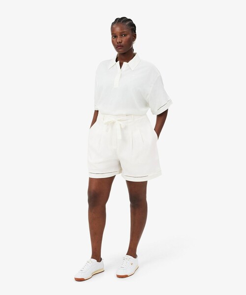 LACOSTE(ラコステ)の「リヨセル×リネンブレンドベルテッドバミューダショーツ タックショーツ(その他パンツ・レディース・オフホワイト・38/36)」の6枚目の写真