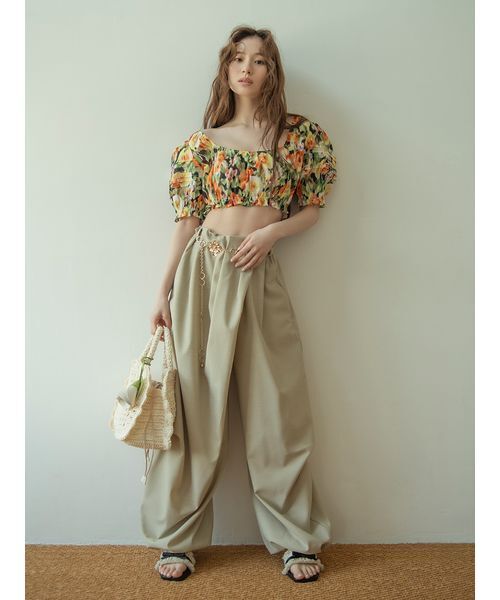 LILY BROWN(リリーブラウン)の「フリンジリボンミュールサンダル(サンダル・レディース・ブラック/インディゴブルー/ブラウン・S/M/L)」の8枚目の写真