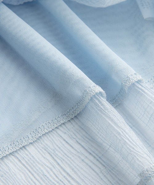 AMAJI(アマジ)の「フリルデザイン フロントリボン 半袖 ブラウス(シャツ/ブラウス・レディース・ライトブルー・X-LARGE/LARGE/MEDIUM/SMALL)」の6枚目の写真