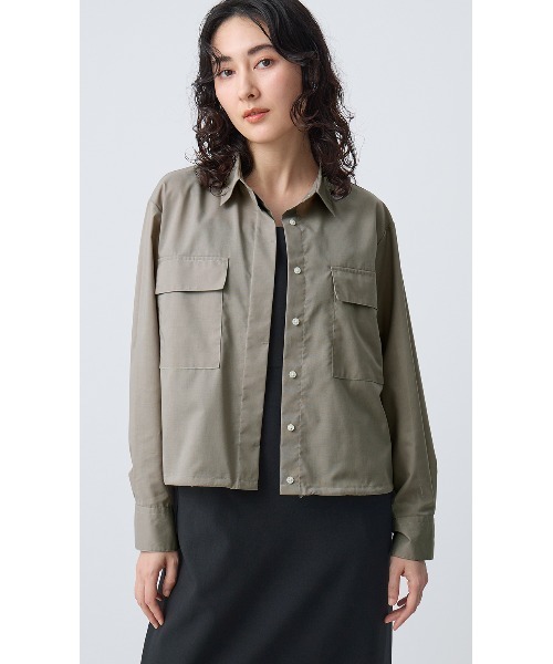 AOYAMA(アオヤマ)の「ドロストヘムシャツジャケット【涼】(シャツ/ブラウス・レディース・チャコールグレー/グレー系その他・M)」の1枚目の写真