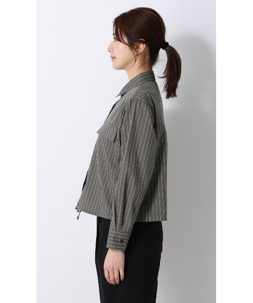 AOYAMA(アオヤマ)の「ドロストヘムシャツジャケット【涼】(シャツ/ブラウス・レディース・チャコールグレー/グレー系その他・M)」の5枚目の写真