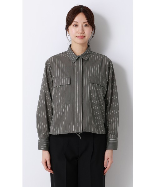 AOYAMA(アオヤマ)の「ドロストヘムシャツジャケット【涼】(シャツ/ブラウス・レディース・チャコールグレー/グレー系その他・M)」の4枚目の写真