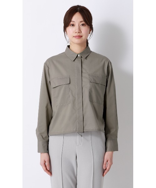 AOYAMA(アオヤマ)の「ドロストヘムシャツジャケット【涼】(シャツ/ブラウス・レディース・チャコールグレー/グレー系その他・M)」の16枚目の写真