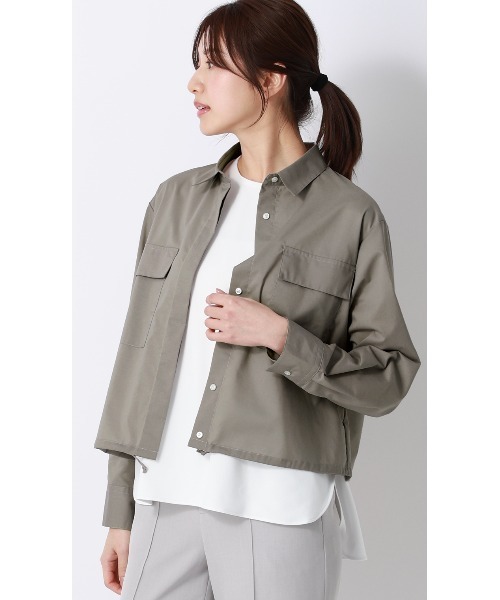 AOYAMA(アオヤマ)の「ドロストヘムシャツジャケット【涼】(シャツ/ブラウス・レディース・チャコールグレー/グレー系その他・M)」の15枚目の写真