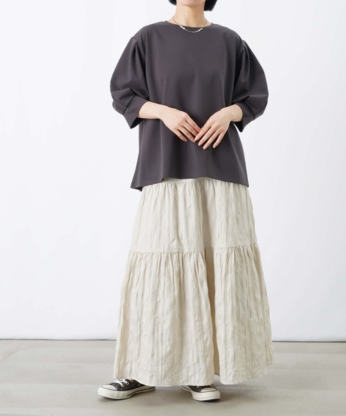 LUCA/LADY LUCK LUCA(ルカ/レディラックルカ)の「LC/LLL 袖ボリュームプルオーバー/袖タックポンチプルオーバー(Tシャツ/カットソー・レディース・ブラウン/チャコールグレー/アイボリー・FREE)」の10枚目の写真