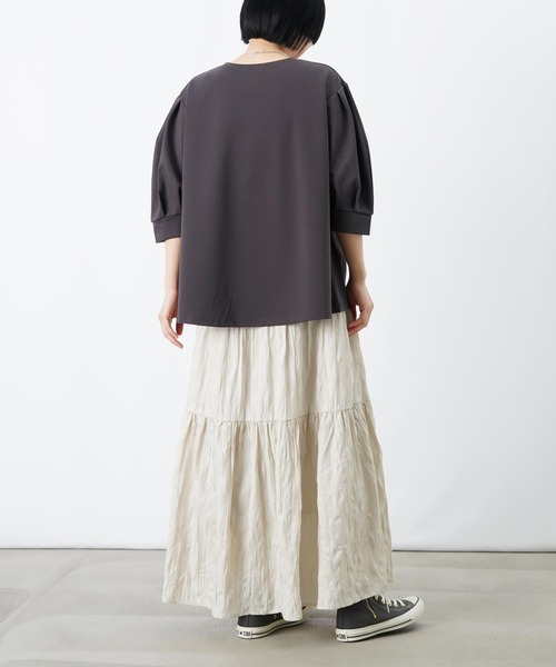 LUCA/LADY LUCK LUCA(ルカ/レディラックルカ)の「LC/LLL 袖ボリュームプルオーバー/袖タックポンチプルオーバー(Tシャツ/カットソー・レディース・ブラウン/チャコールグレー/アイボリー・FREE)」の15枚目の写真