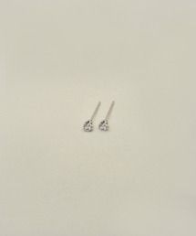 〈LOINE〉金属アレルギー対応 / ステンレス / ガラスストーン スタッドピアス 3mm
