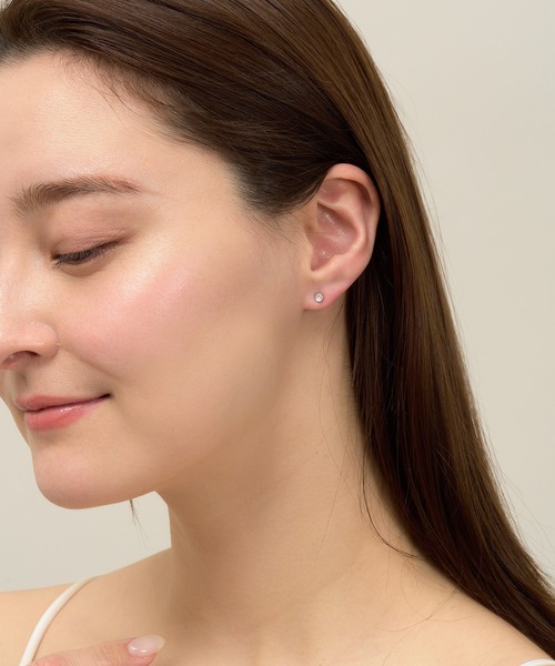 VATSURICA（バツリカ）の「〈LOINE〉金属アレルギー対応 / ステンレス / ガラスストーン スタッドピアス 3mm（ピアス（両耳用）・レディース・ブラック/クリア・FREE）」の14枚目の写真