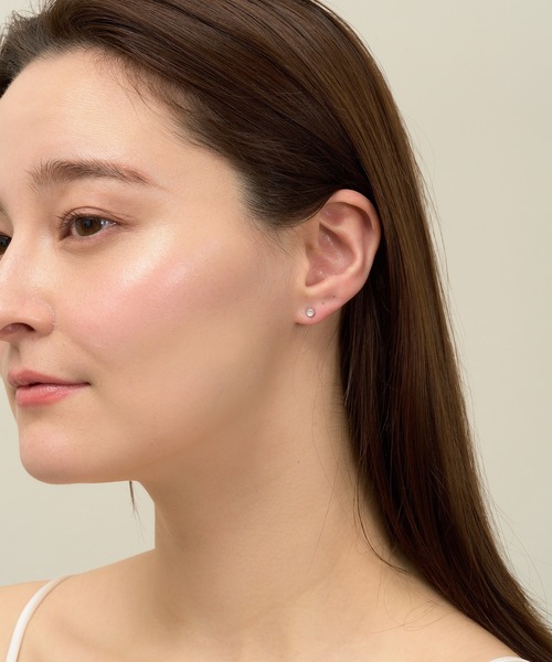 VATSURICA（バツリカ）の「〈LOINE〉金属アレルギー対応 / ステンレス / ガラスストーン スタッドピアス 3mm（ピアス（両耳用）・レディース・ブラック/クリア・FREE）」の13枚目の写真