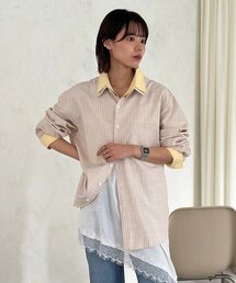 フェイクレイヤー長袖シャツ